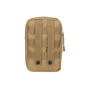 Pochette tactique avec système MOLLE et boutons-pression en métal sur toile kaki résistante