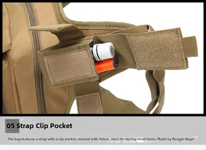 Tactical leg bag detail showing small pouch with velcro closure for outdoor tools
