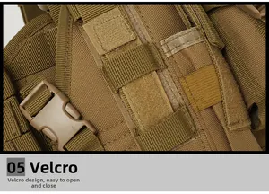 Tactical molle pouch detail showing durable nylon fabric and velcro closure system