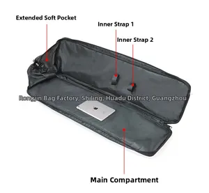 Internal view of the tactical bag featuring fixed straps and an extended soft compartment