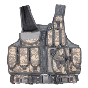 Tactisch mesh-vest in digitale camouflage voor outdoor-training met verstelbare riem