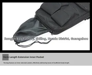 Tactical fishing bag featuring an expandable interior pocket with heavy-duty zipper