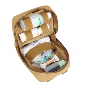 Tactical medical pouch interior view with elastic bands for gear storage and organization