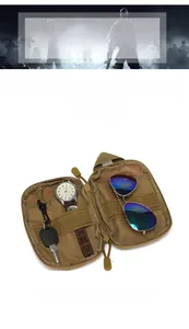 Tactical EDC pouch detail showing internal elastic loops and compartments for tools