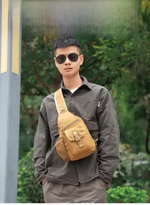 Outdoor tactical medical first aid kit bag shown on model in a natural forest setting
