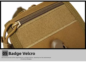 Close-up of tactical MOLLE pouch with high-strength nylon texture and velcro area