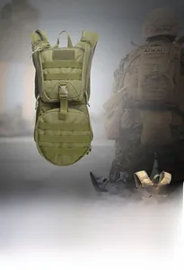 Tactical water bag backpack with MOLLE system and adjustable straps in different colors