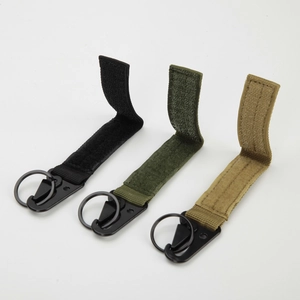 Tactical nylon MOLLE hook set in black, army green and tan for outdoor backpack gear