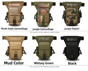 Tactical leg bag in six colors including camo, tan, and black durable nylon fabrics