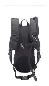 Tactical hydration backpack with breathable mesh back panel and adjustable chest straps