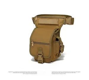 Tactical coyote brown leg bag in a 45-degree view showing MOLLE waterproof fabric