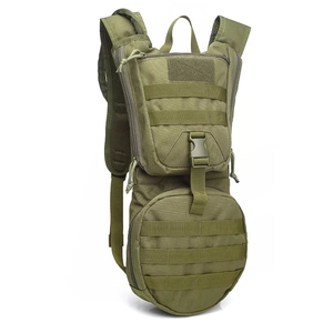 Tactical outdoor hydration backpack in army green with Molle system for hiking and cycling