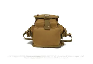 Bottom view of the khaki tactical leg bag showing durable nylon material and reinforced stitching