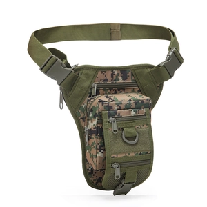Waterproof tactical camouflage drop leg bag with multi-pocket storage and adjustable straps