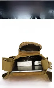 Internal compartment detail of the tactical drop leg bag showing large storage capacity