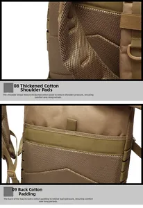 Detail of padded shoulder straps and breathable honeycomb mesh back for comfort