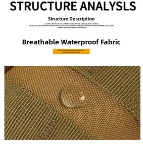 Detail of high-density tactical fabric with breathable, waterproof, and wear-resistant features