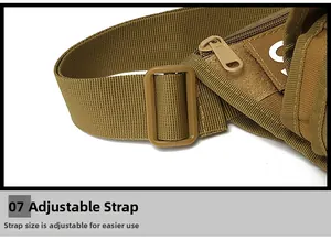 Close-up of tactical leg bag with high-density nylon webbing and adjustable buckle detail