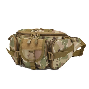 Waterproof multicam tactical waist bag for outdoor sports featuring multiple compartments