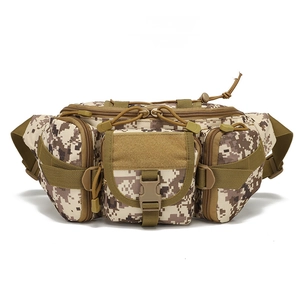 Waterproof tactical desert camo waist pack with multi-pocket and Molle system