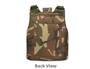 Vue arrière du gilet tactique camouflage avec bretelles réglables et grande poche dorsale