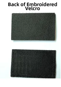 Detailed back view of military green and black tactical nylon embroidery patches