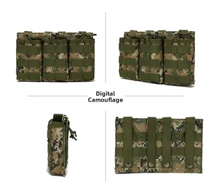Detail view of Jungle Digital tactical triple magazine pouch with MOLLE straps