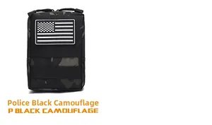 Taktische MOLLE Zubehörtasche in schwarzer Tarnung mit US-Flaggen-Klettverschluss