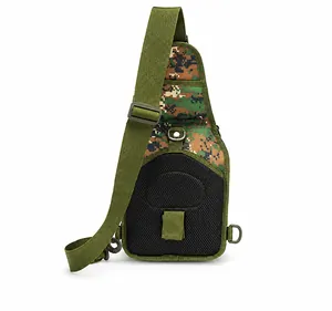 Tactical chest bag with breathable black honeycomb mesh on the back for cooling