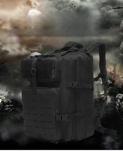 Tactical 45L outdoor backpack with laser-cut Molle system and durable nylon material