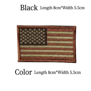 Tactical US flag embroidery patch 8x5.5cm for outdoor backpacks with hook loop backing