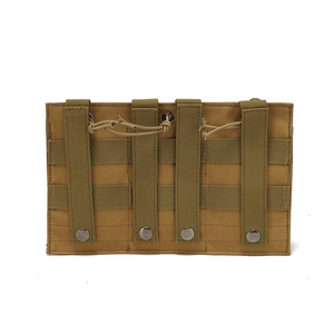 Tactical MOLLE triple mag pouch in coyote brown nylon for vests and backpacks