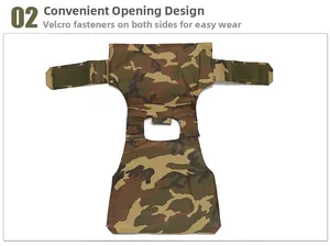 Détail du gilet tactique avec système de fermeture velcro en motif camouflage jungle