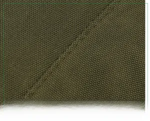 Close-up of military green tactical backpack showing precision stitching and ripstop fabric