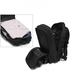 Tactical backpack internal capacity showing spacious main compartment for laptop and gear