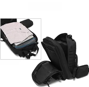 Internal capacity of the tactical backpack showing ample space for laptop and clothes