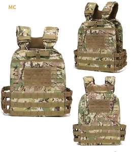 Vues détaillées du gilet tactique multicam montrant le système MOLLE et les sangles