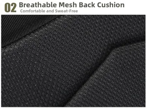Close-up of breathable honeycomb mesh padding on the back of 45L hiking backpack