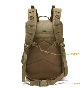 Détail du panneau arrière en mesh respirant et bretelles rembourrées du sac à dos tactique
