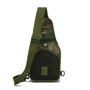 Tactical camouflage crossbody bag with padded breathable mesh back and adjustable straps