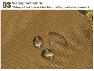 Détail du tissu en nylon imperméable avec des gouttelettes d'eau montrant l'étanchéité