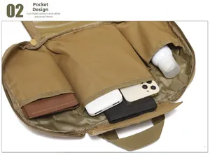 Detailed interior organizer pockets showing tactical storage for phone and accessories
