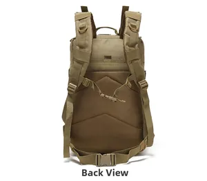 Sac à dos tactique vue arrière avec bretelles en maille en S et sangle de poitrine
