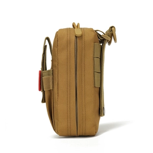 Taktische Mehrzweck-Sanitätstasche in Khaki-Nylon mit Reißverschlüssen und MOLLE-System