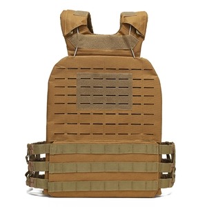 Gilet tactique Coyote Brown avec système Molle découpé au laser et sangles réglables