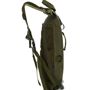 Army green tactical hydration backpack for cycling and hiking with adjustable straps