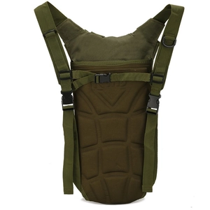 Olive green tactical cycling backpack with breathable padded mesh back and adjustable straps