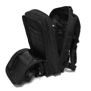 Waterproof tactical backpack with MOLLE system and multiple compartments for hiking