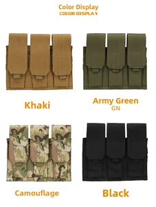 Sélection de couleurs de pochette tactique triple en kaki, vert armée, camouflage et noir