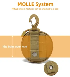 Detail view of the tactical EDC pouch with MOLLE attachment system and rotary hanging buckle
